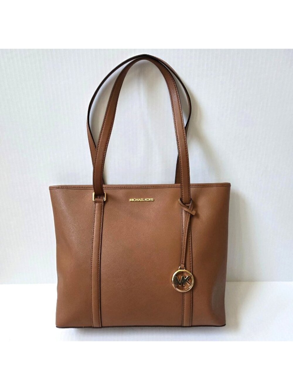 Michael Kors Tote Brown Sady Medium Safiano Leather Bag Office Work